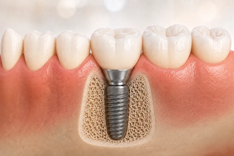 Implant dentar cu coroană individuală